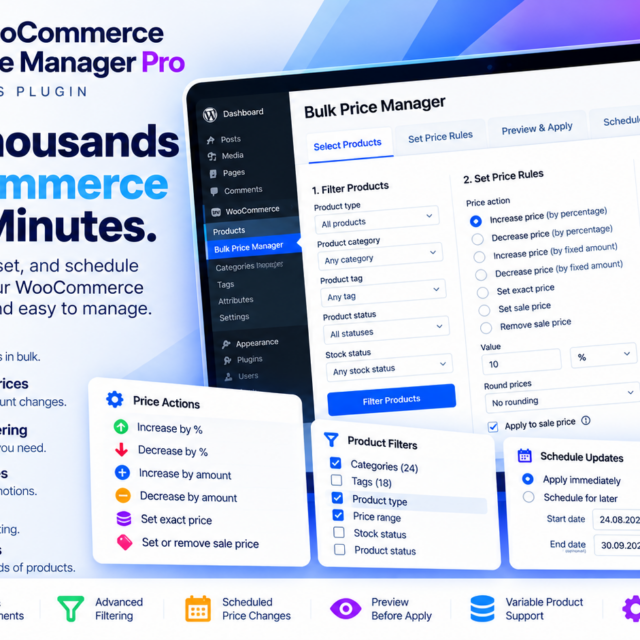 WSH WooCommerce bulk price manager PRO