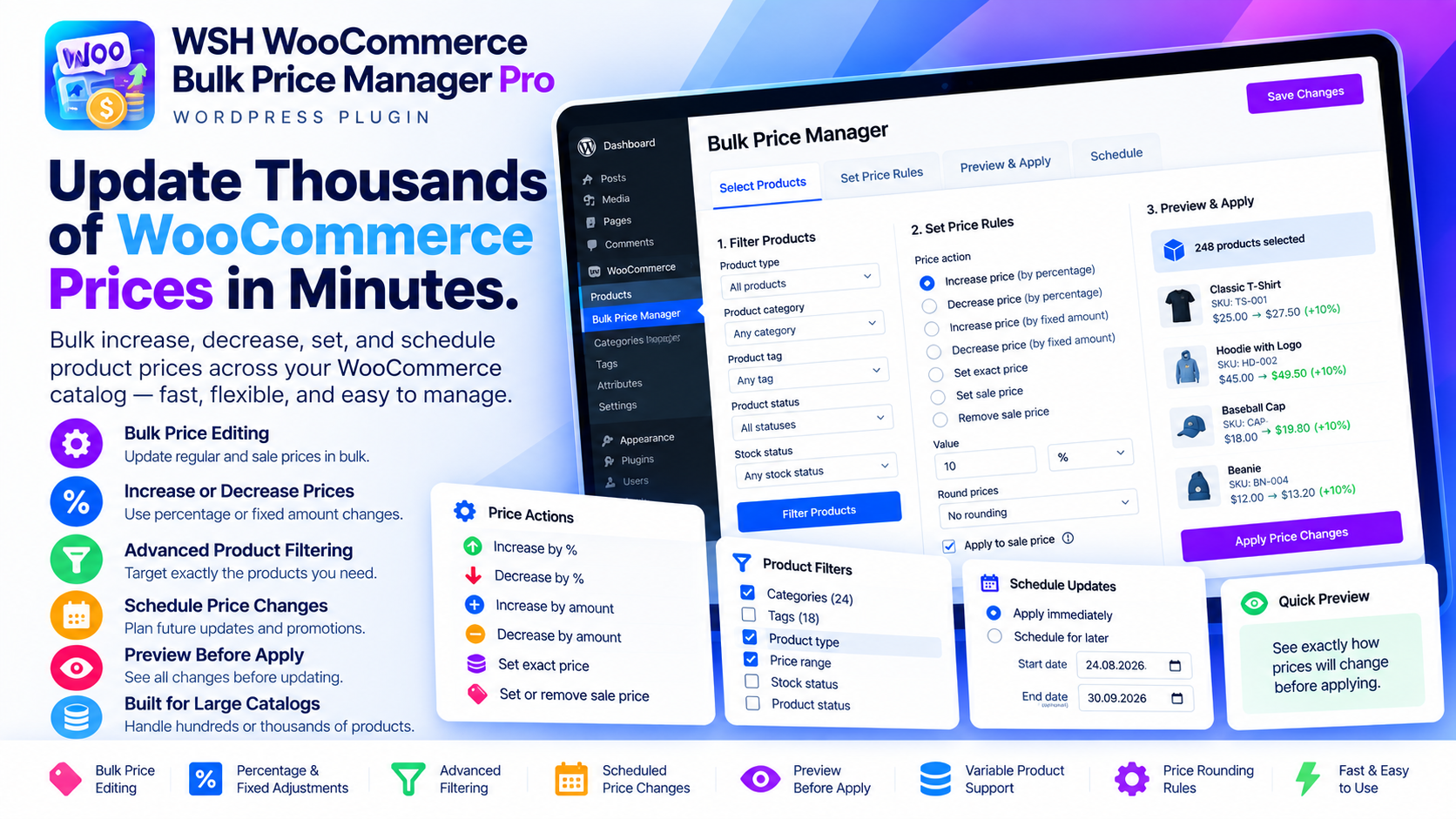 WSH WooCommerce bulk price manager PRO