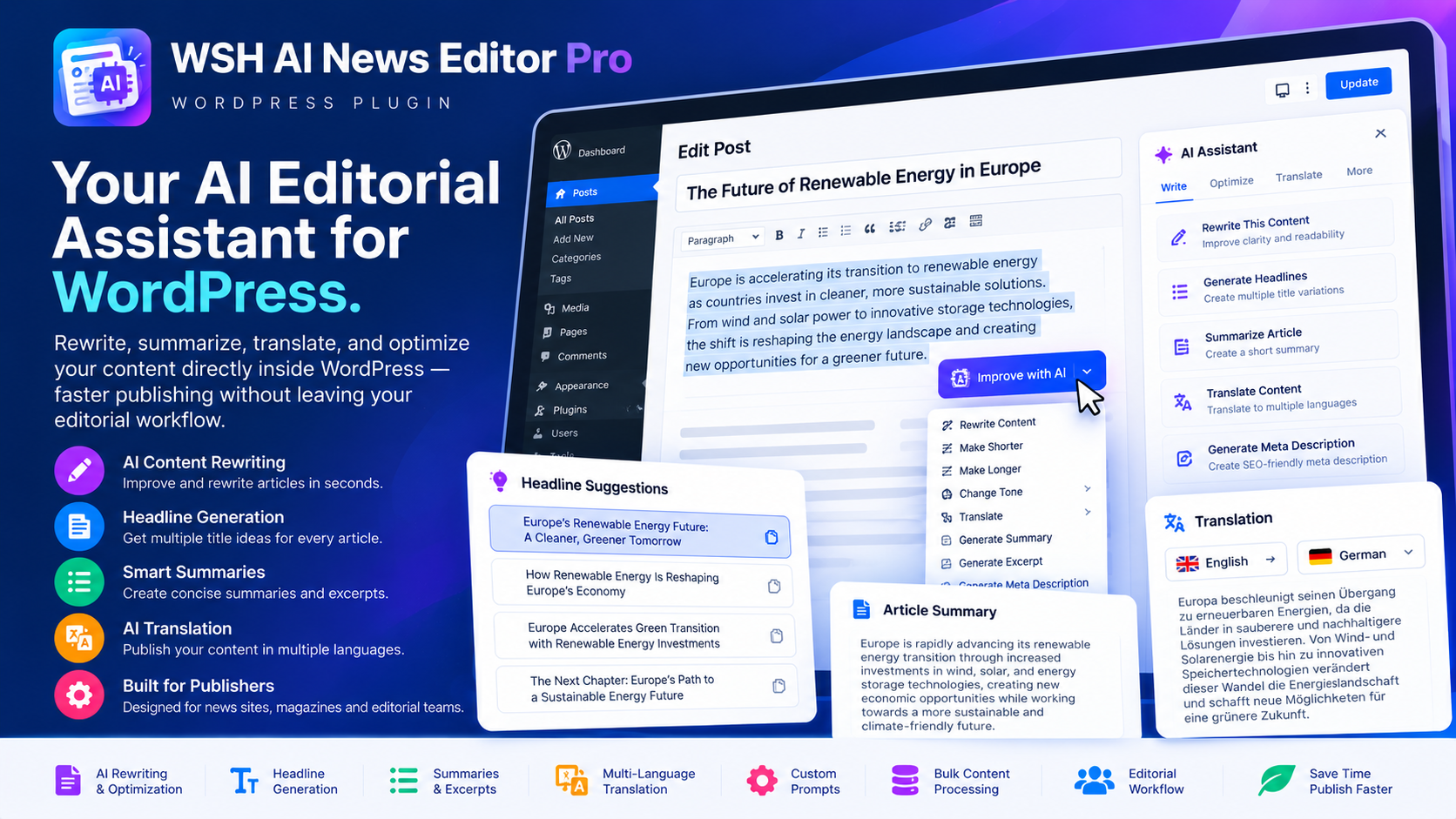 WSH AI News Editor PRO